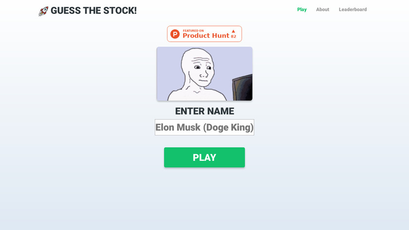 Guess the Stock Landing Page