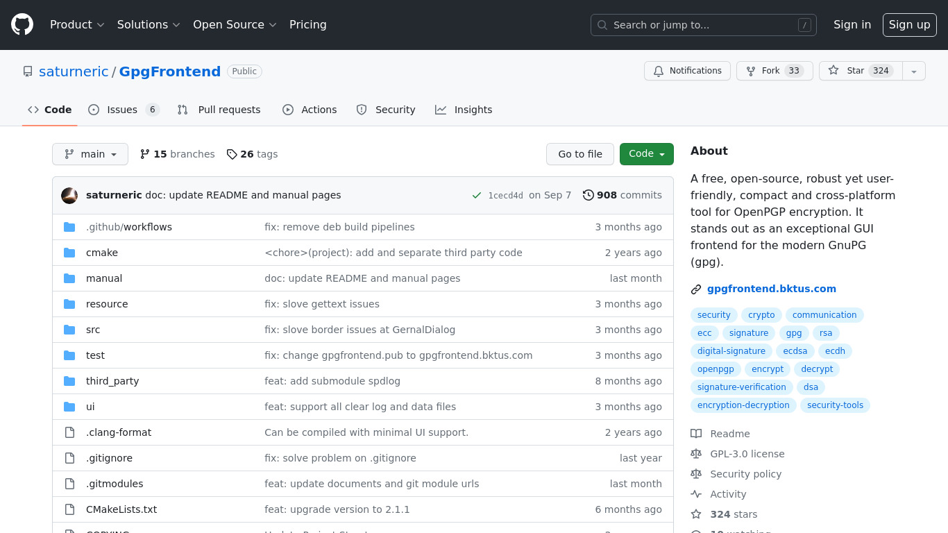 GpgFrontend Landing page