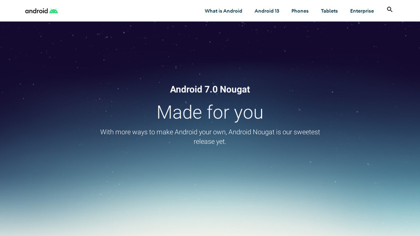 Android Nougat Landing Page
