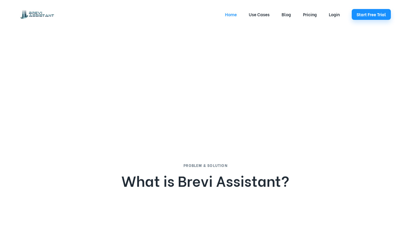 Brevi Assistant Landing page