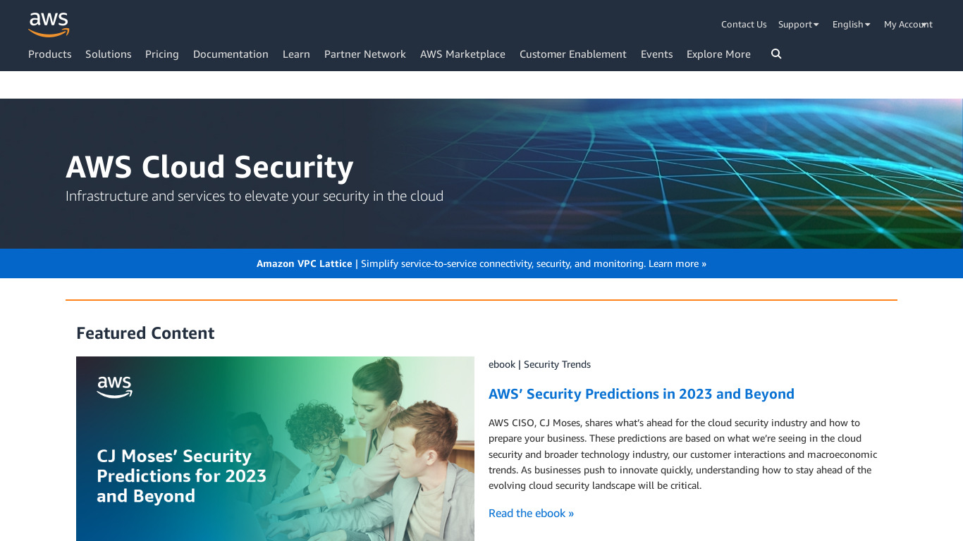 AWS Cloud Security Landing page