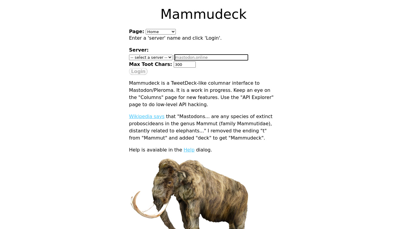 Mammudeck Landing page