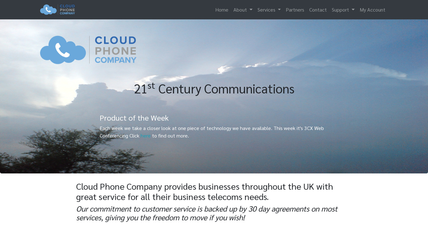 CloudPhone UK Landing page