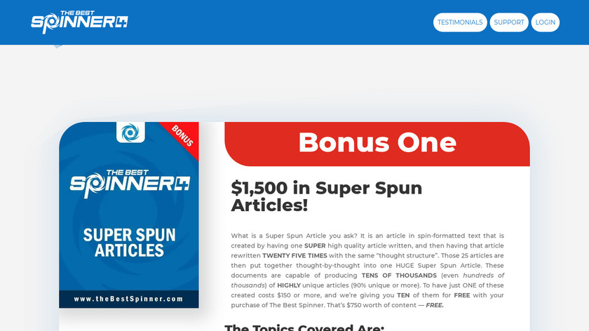 The Best Spinner Landing Page