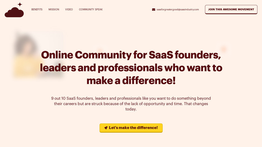SaaS for Greater Good Landing Page
