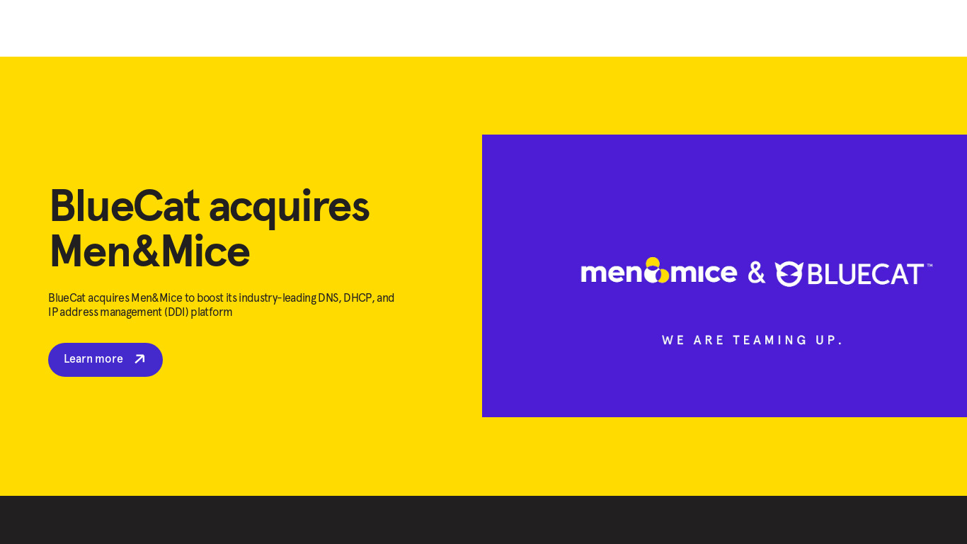 Men&Mice IPAM Landing page