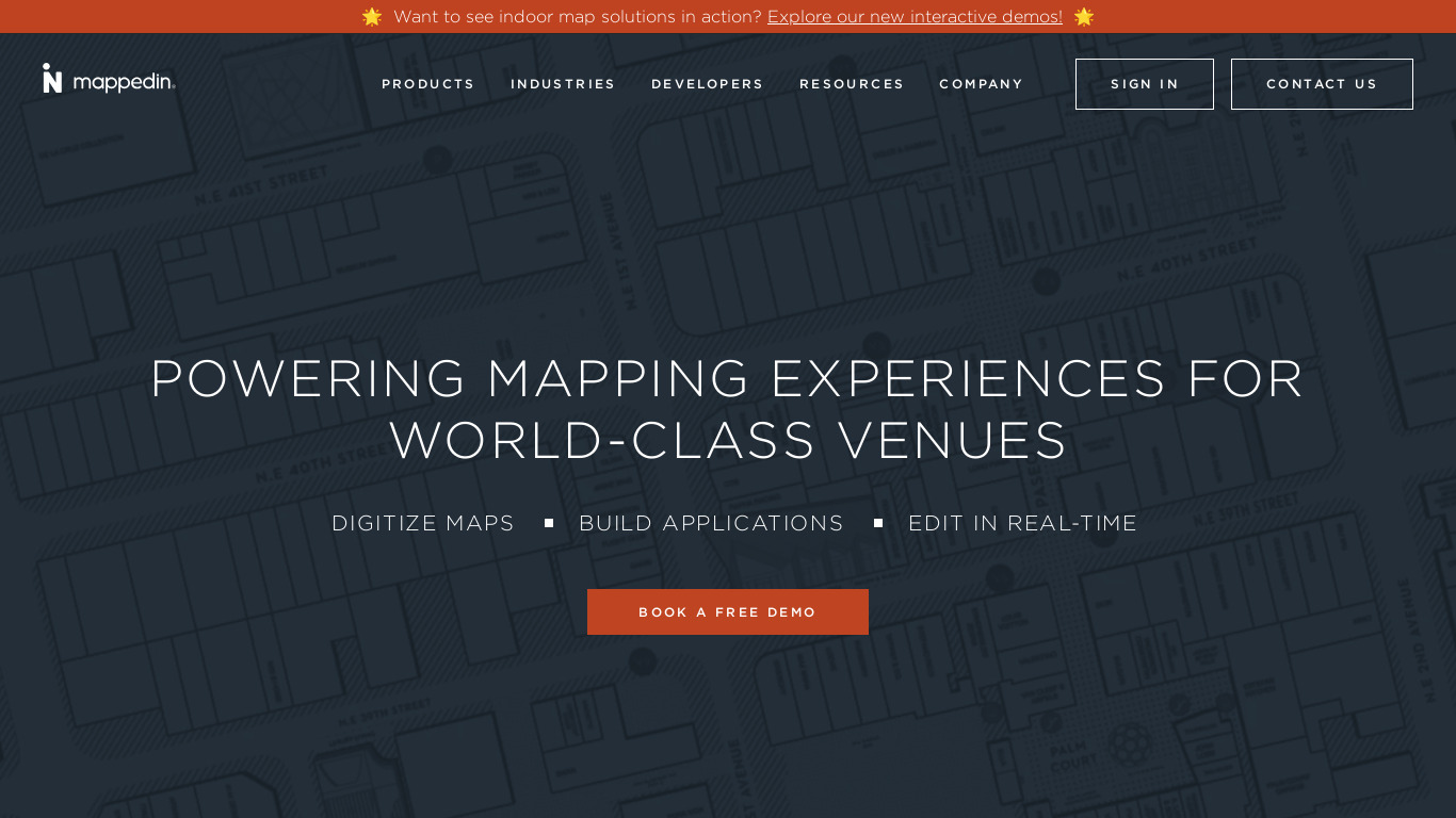Mappedin Indoor Mapping Landing page