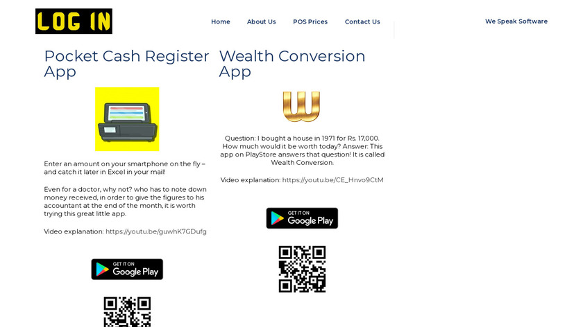 Loginonline.net Pocket Cash Register Landing Page