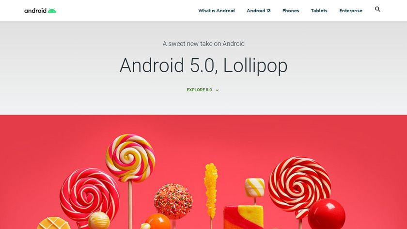 Android Lollipop Landing Page