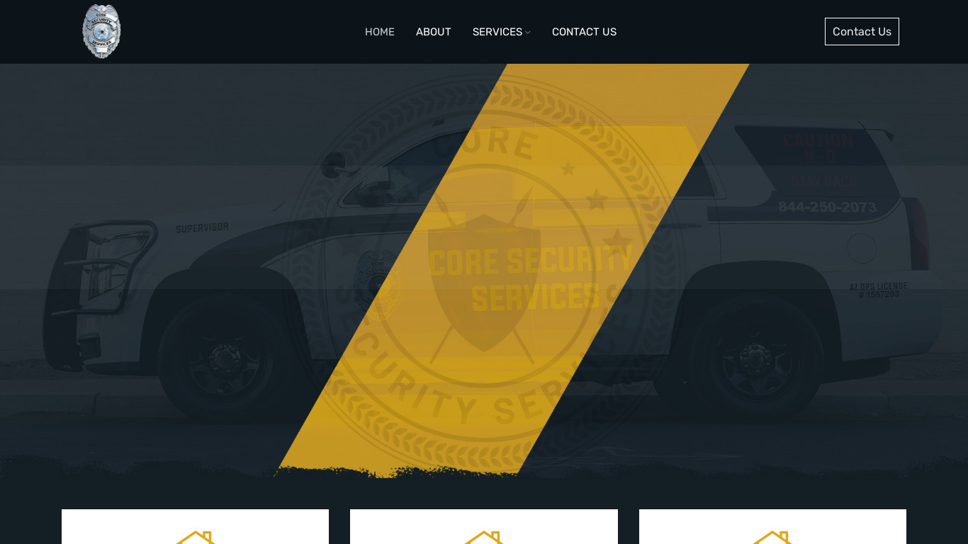 Core Security Services Landing page