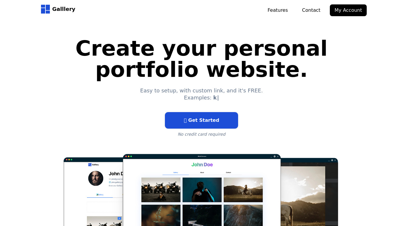 Galllery Landing page