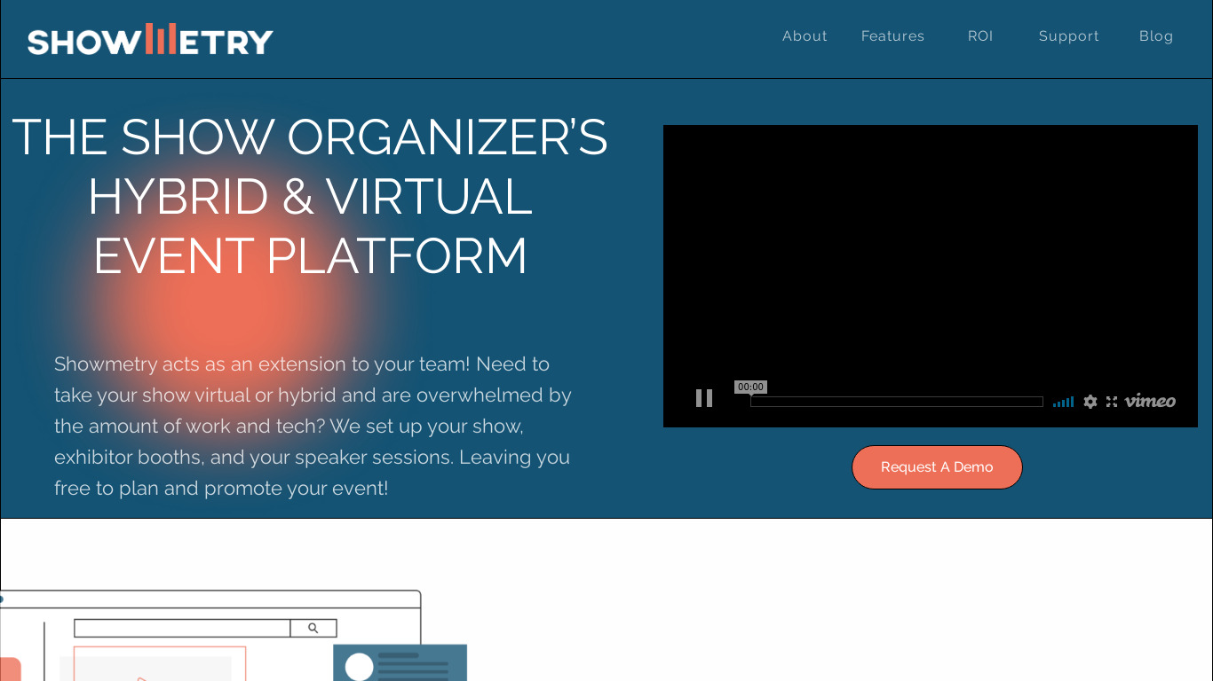 SHOWMETRY Landing page