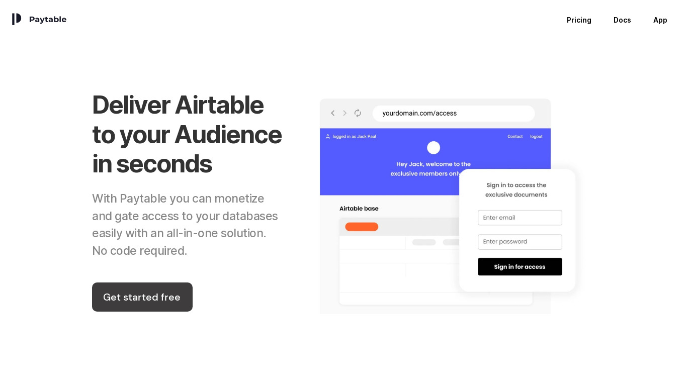 Paytable Landing page