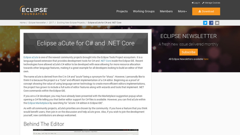 Eclipse aCute Landing Page