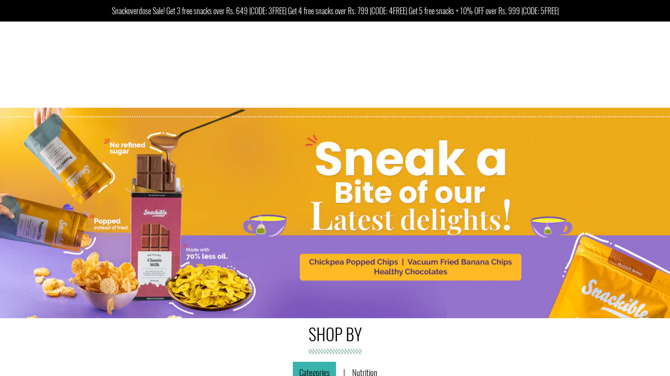 Snackible Landing page