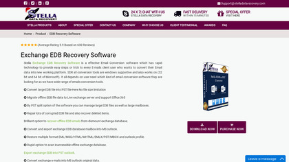Stella Exchange EDB Recovery image