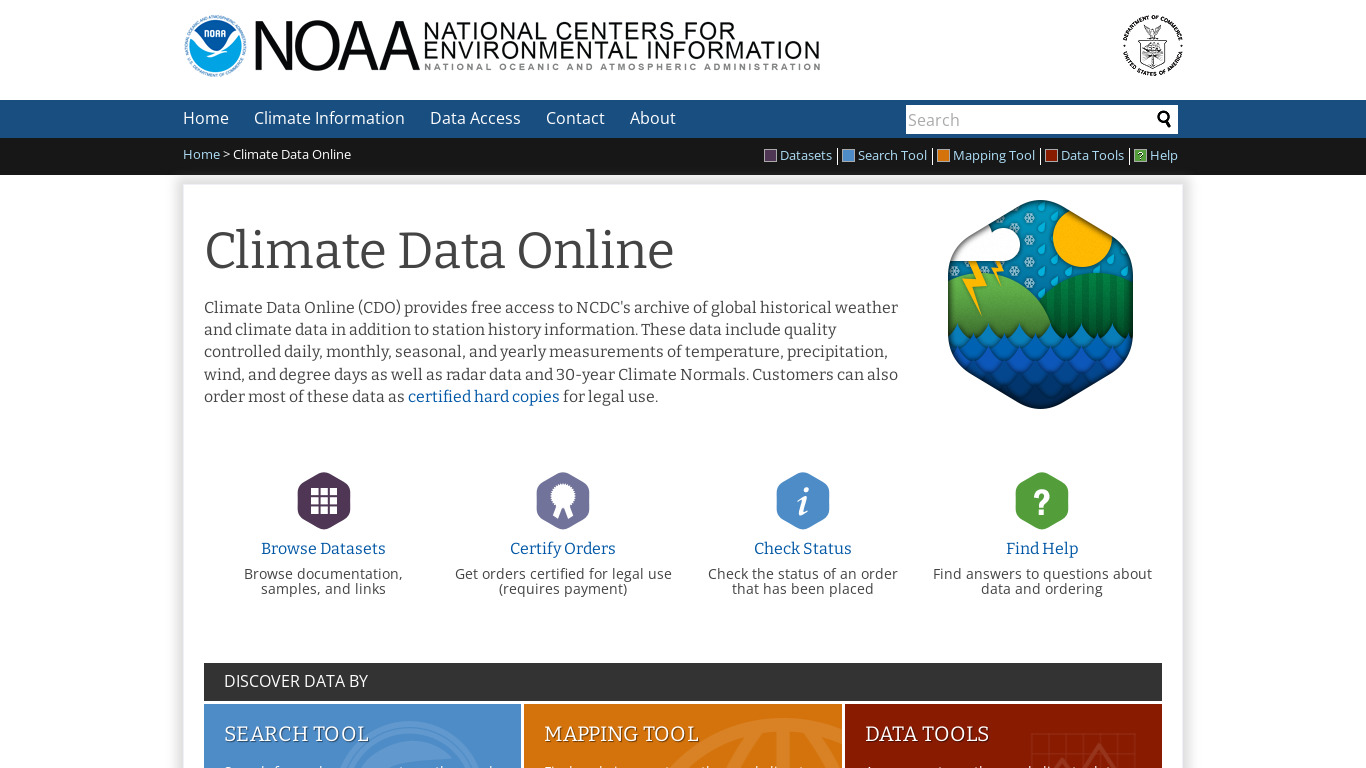 NOAA Weather and Climate Toolkit Landing page