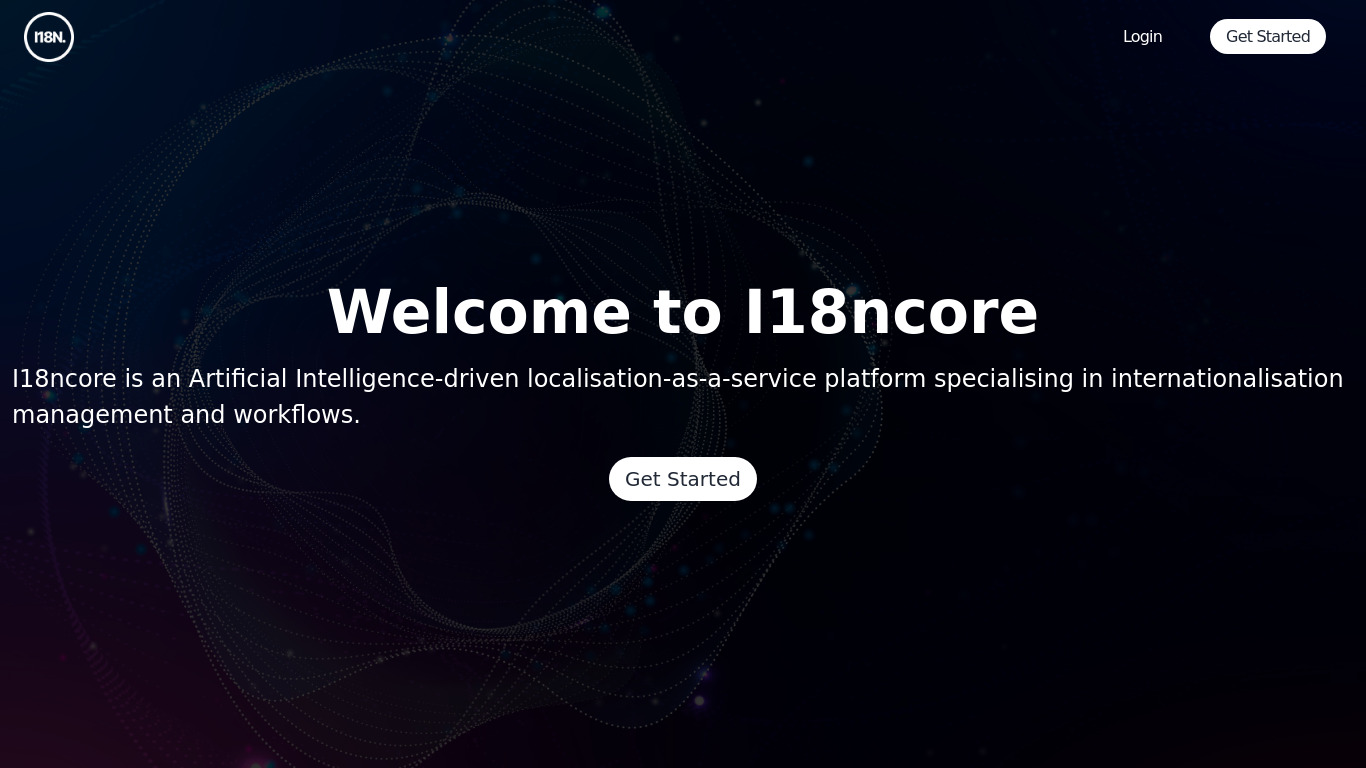 i18ncore Landing page