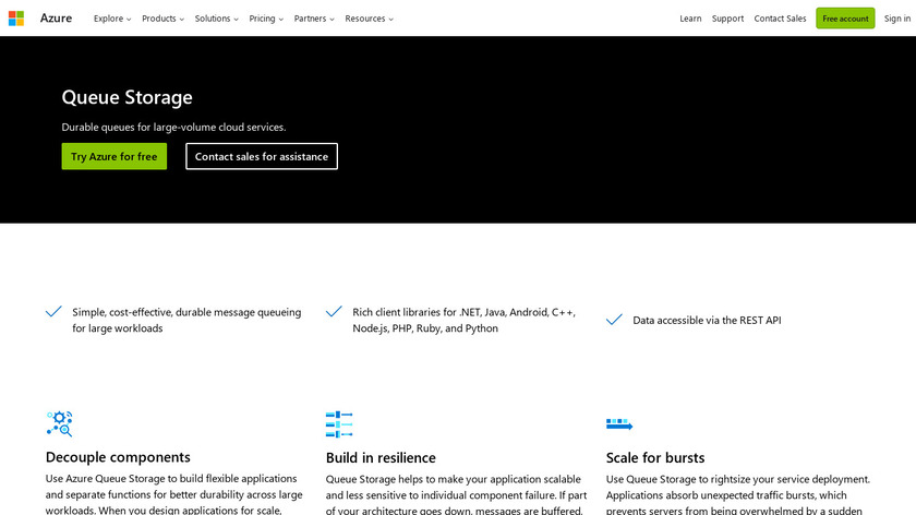 Azure Queue Storage Landing Page