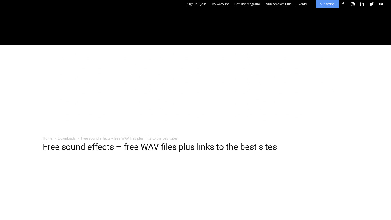 VideoMaker Free sound effects Landing page