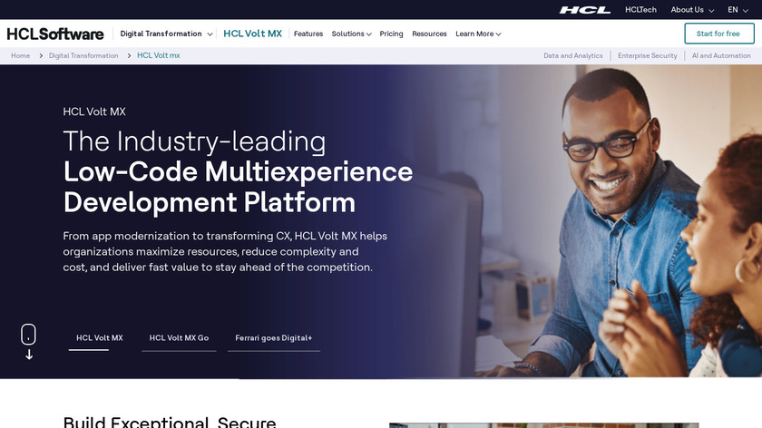 HCL Volt MX Landing Page