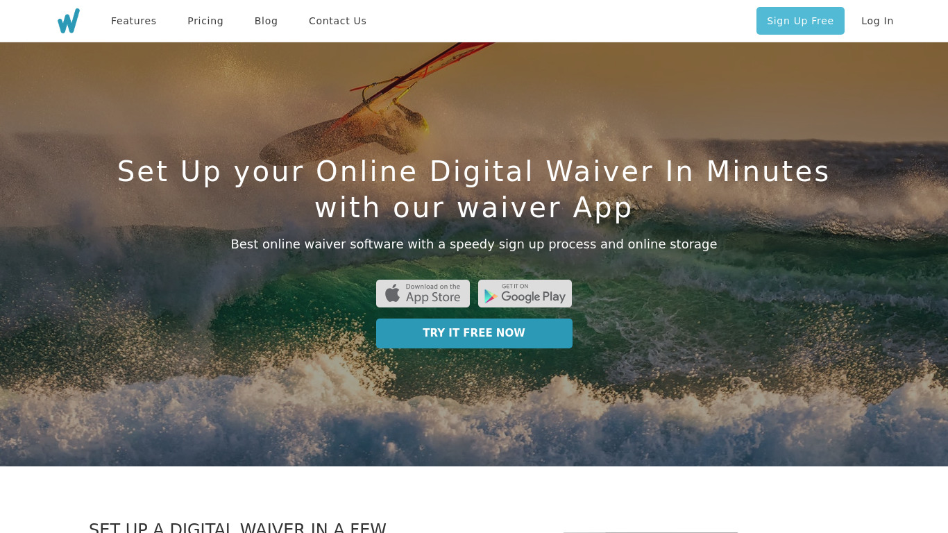 CleverWaiver Landing page