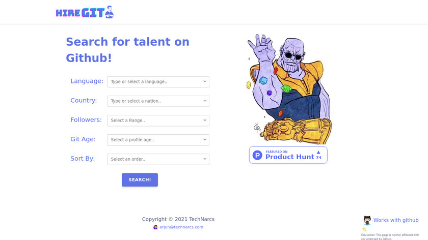 HireGit Landing Page