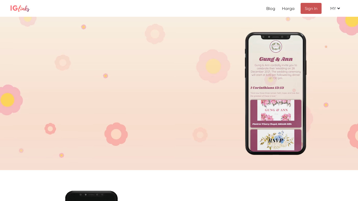 IGlinks.io Landing page