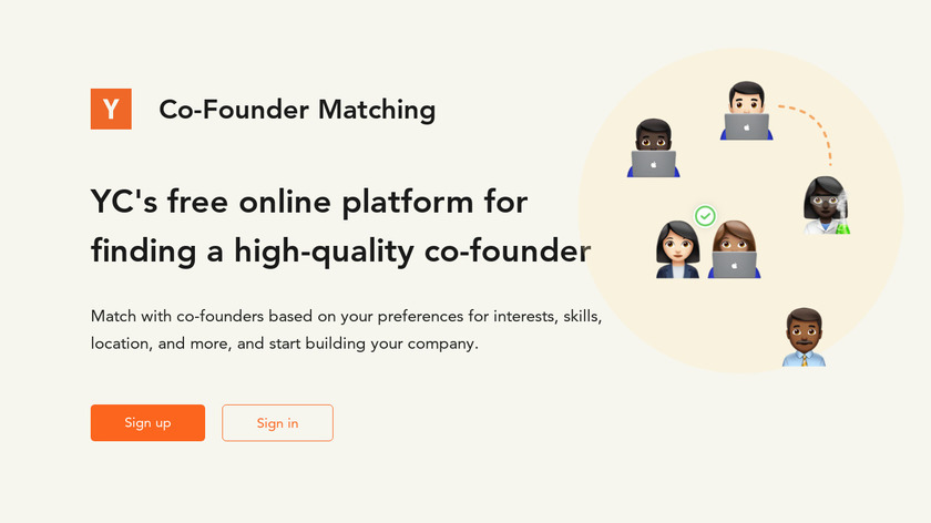 Y Combinator Co-founder Matching Landing Page