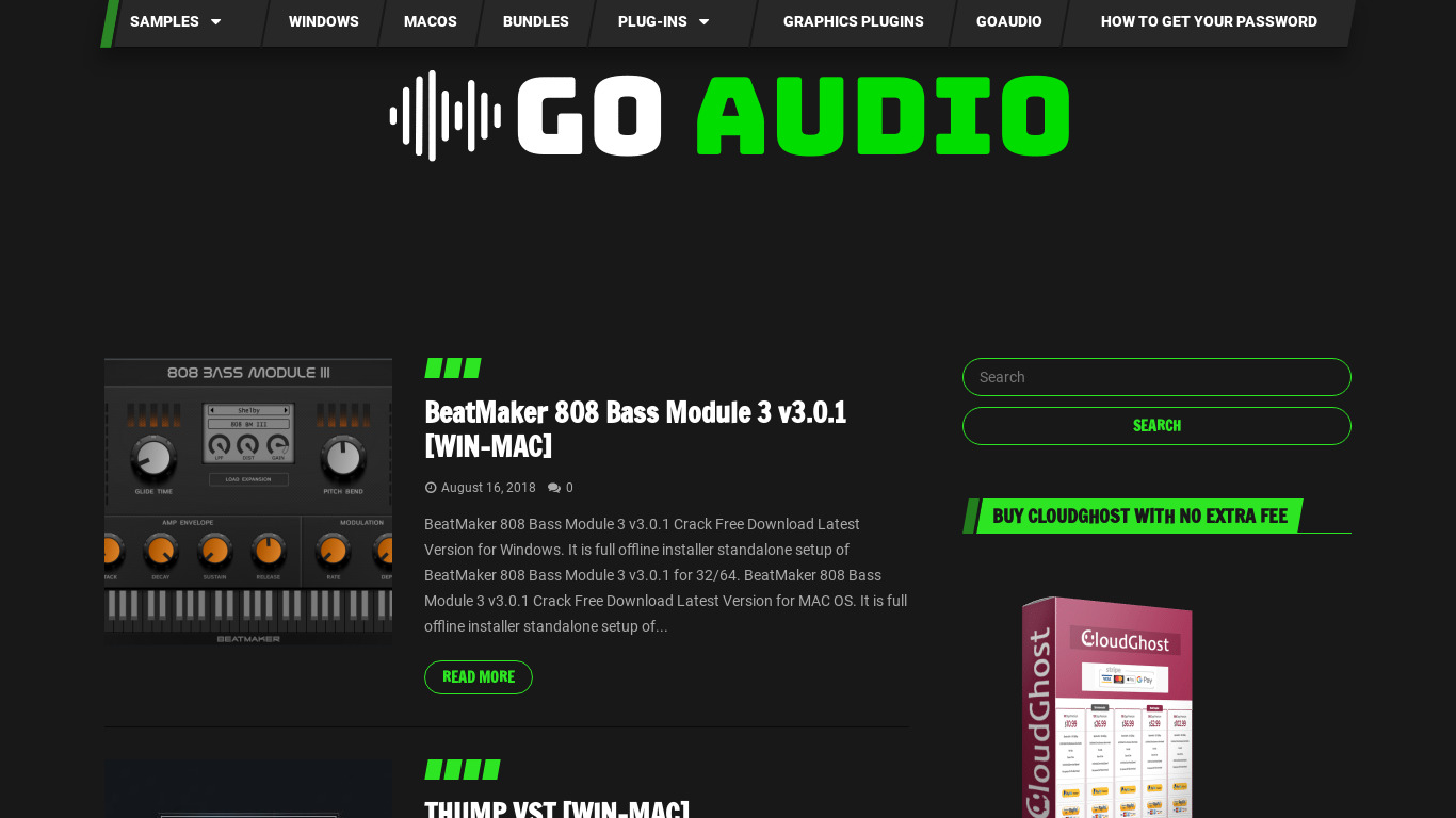 GoAudio.me Landing page