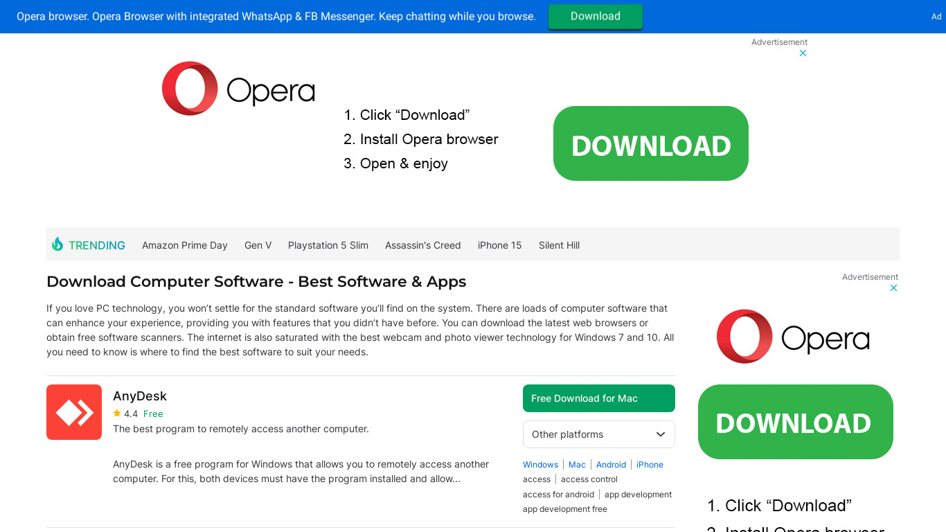 Download Pc Software Landing page