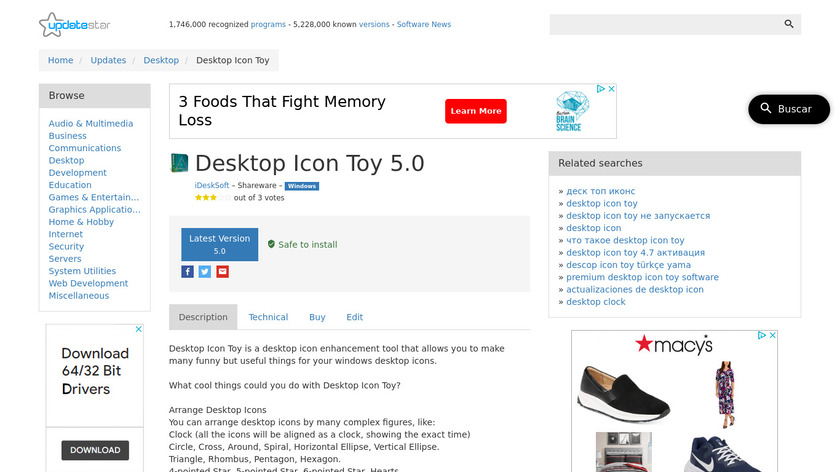 Desktop Icon Toy Landing Page