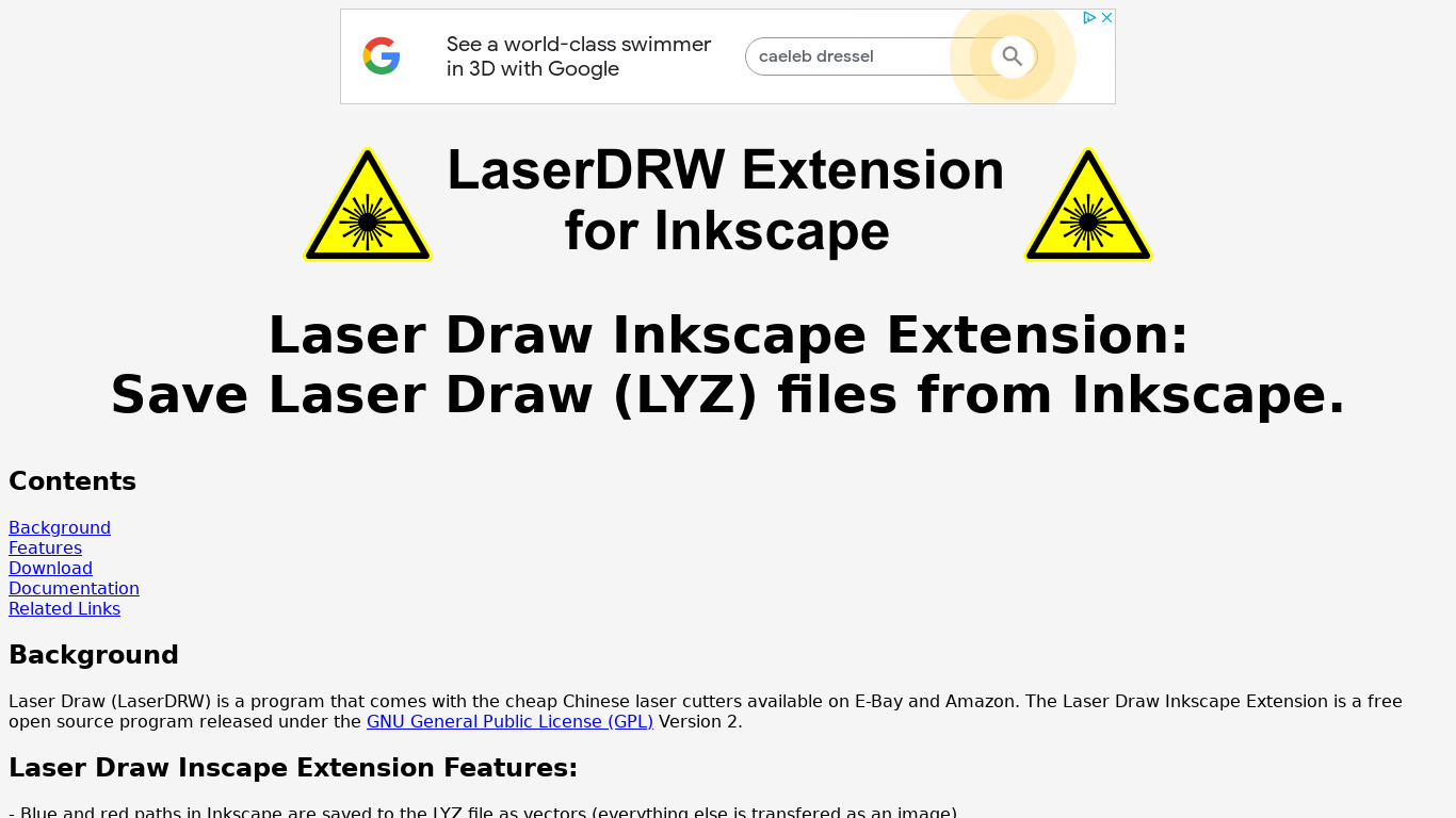 Laser Draw Landing page