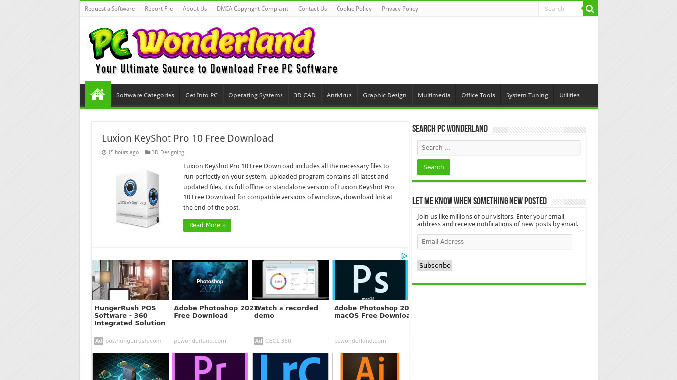 PC Wonderland Landing page