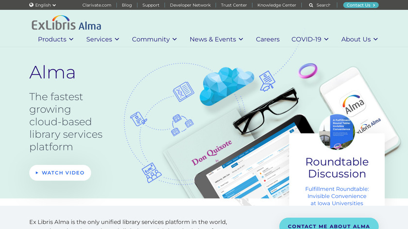 Alma Cloud-Based Library Landing Page