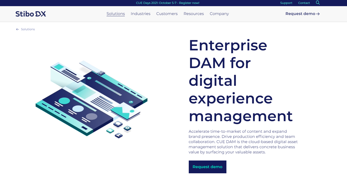 CUE DAM Landing page