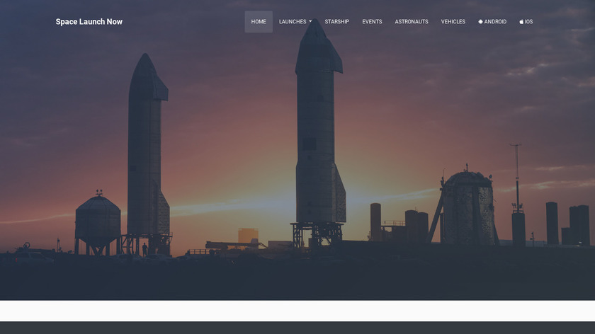 Space Launch Now Landing Page