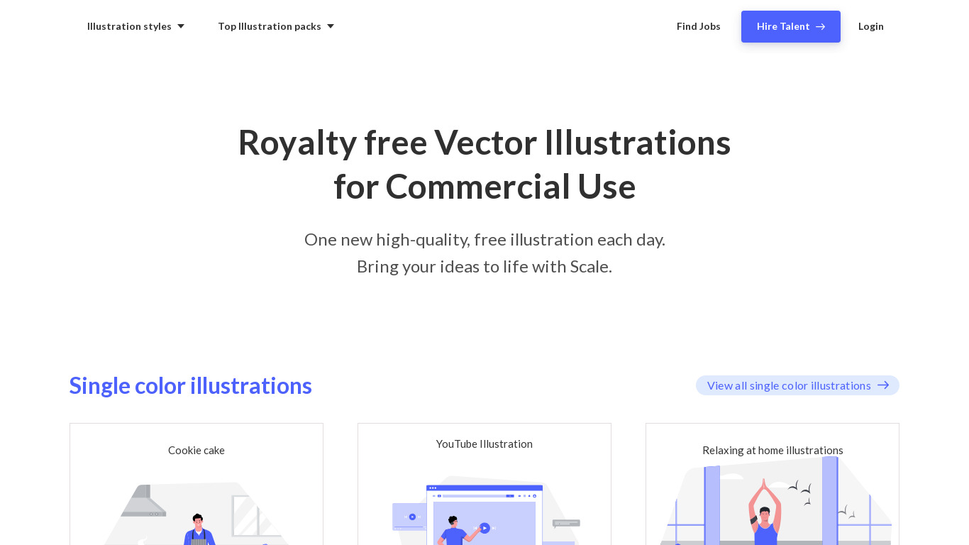 Multicolor illustrations by Scale Landing page
