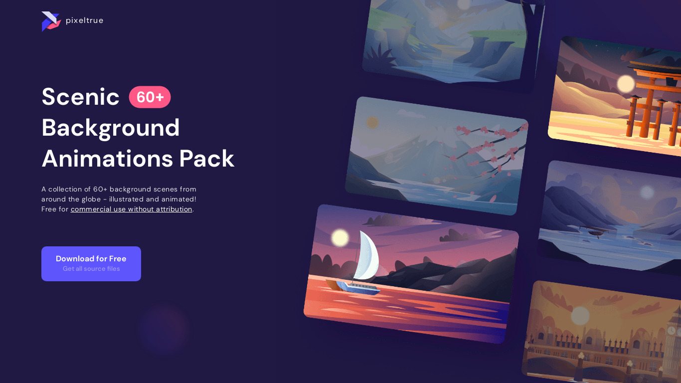 Scenic Background Animations Landing page
