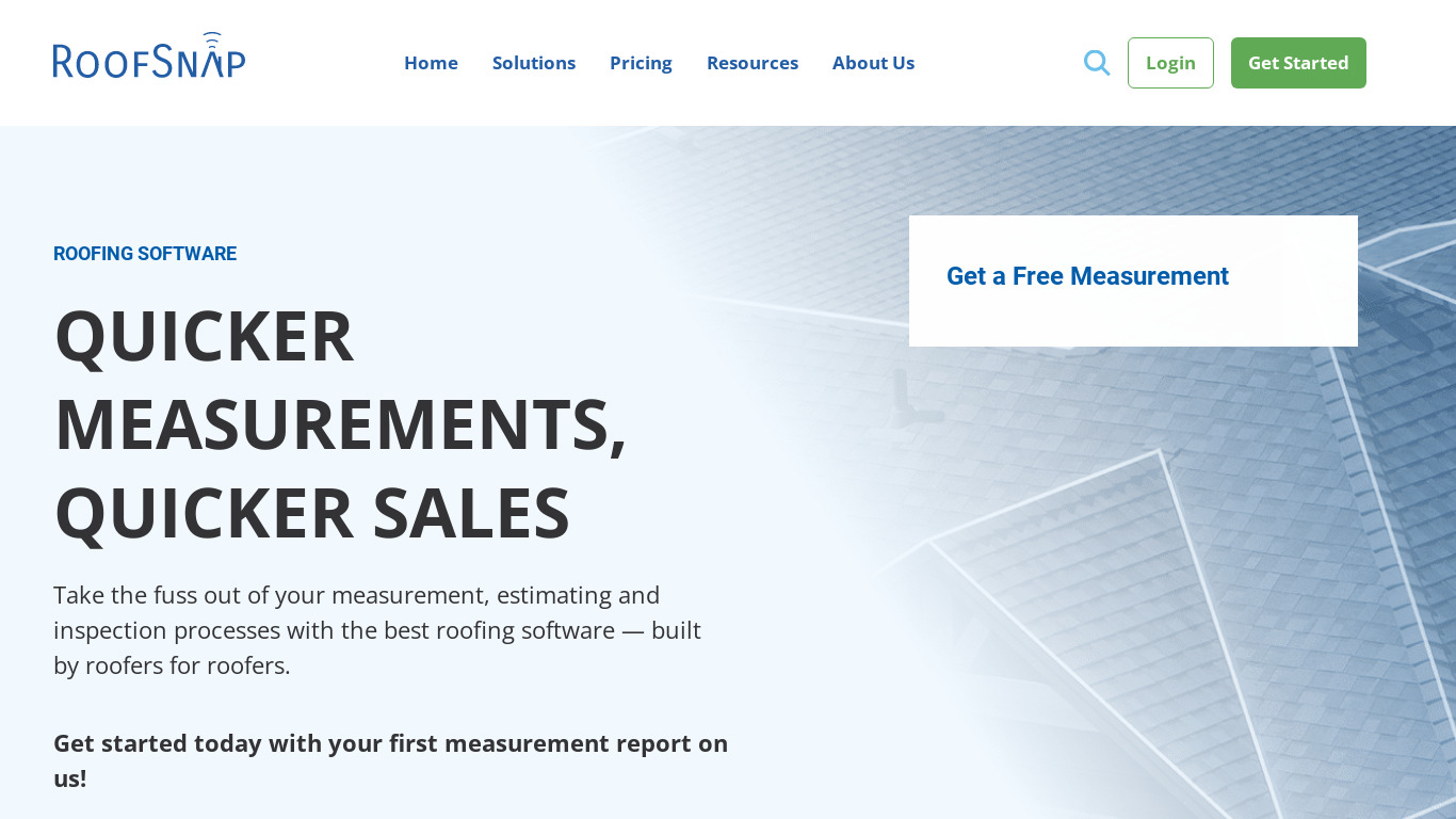 RoofSnap Landing page