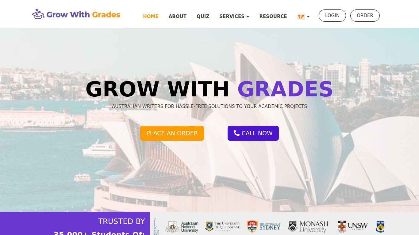 Grow With Grades Landing page
