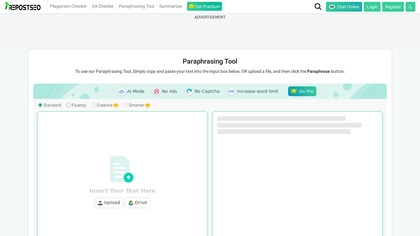 Prepostseo Paraphrasing Tool image