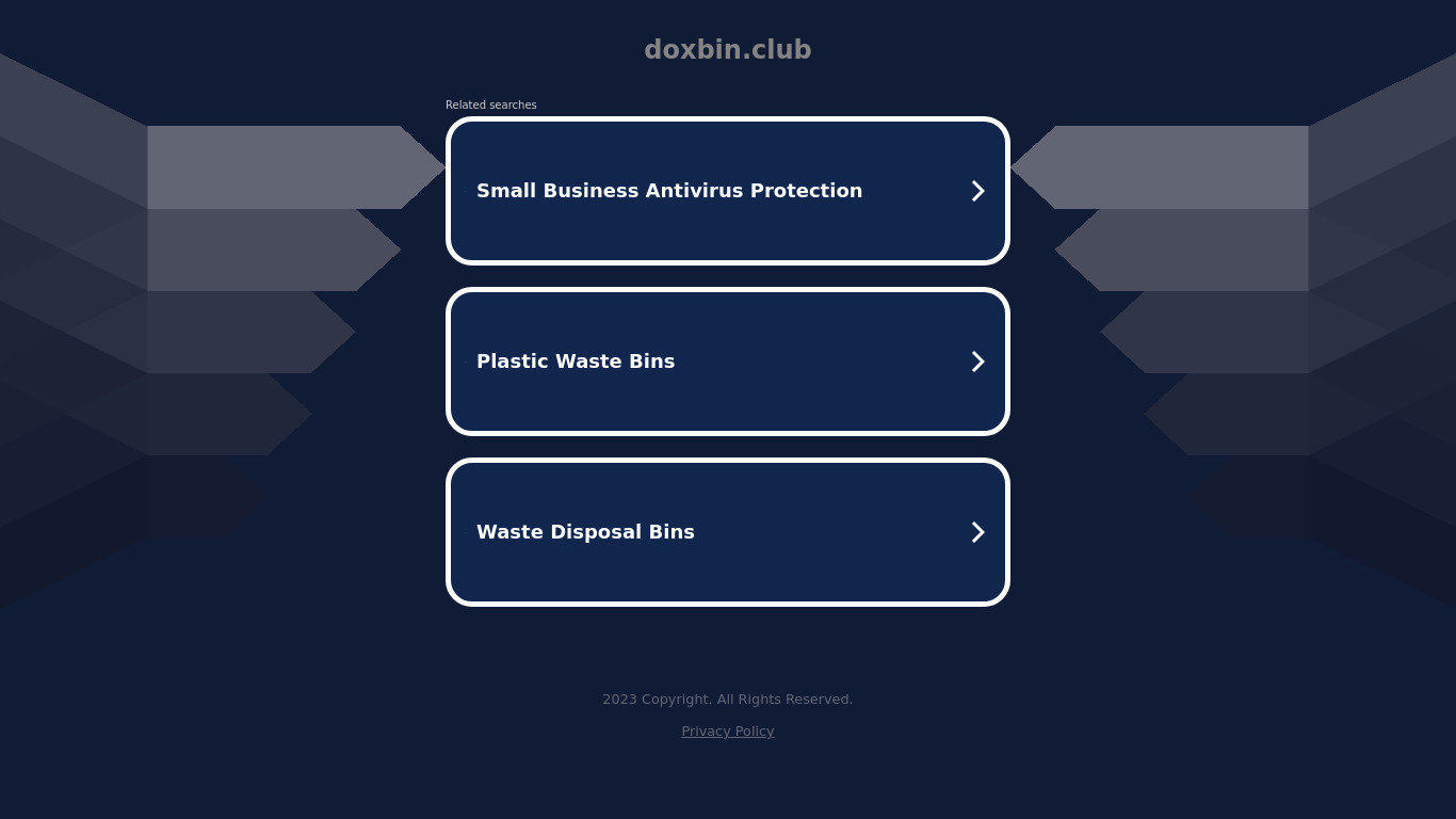 Doxbin.club Landing page
