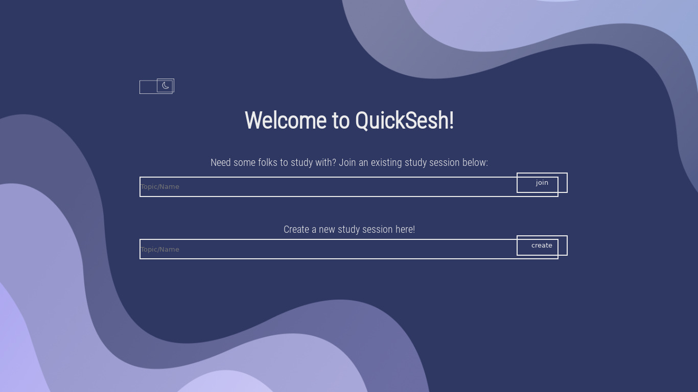QuickSesh! Landing page