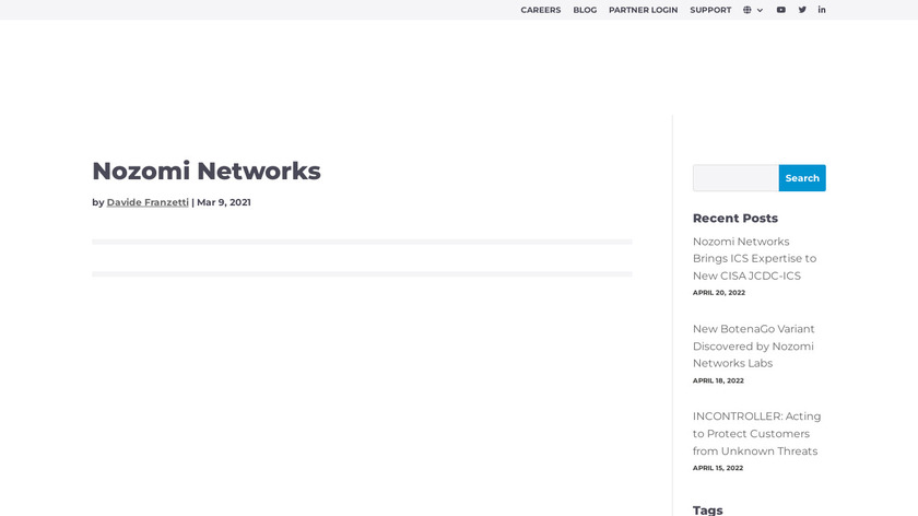 Nozomi Networks Landing Page