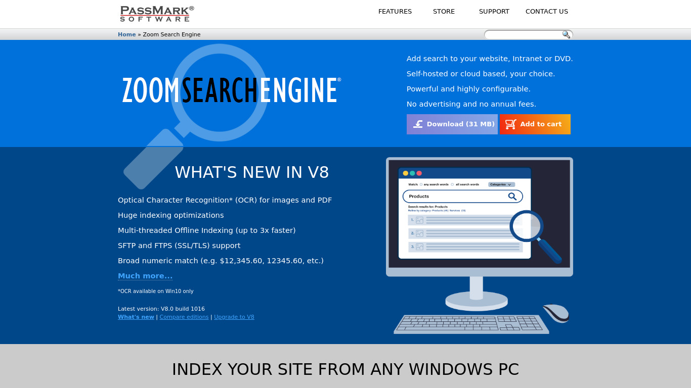 Zoom Search Engine Landing page