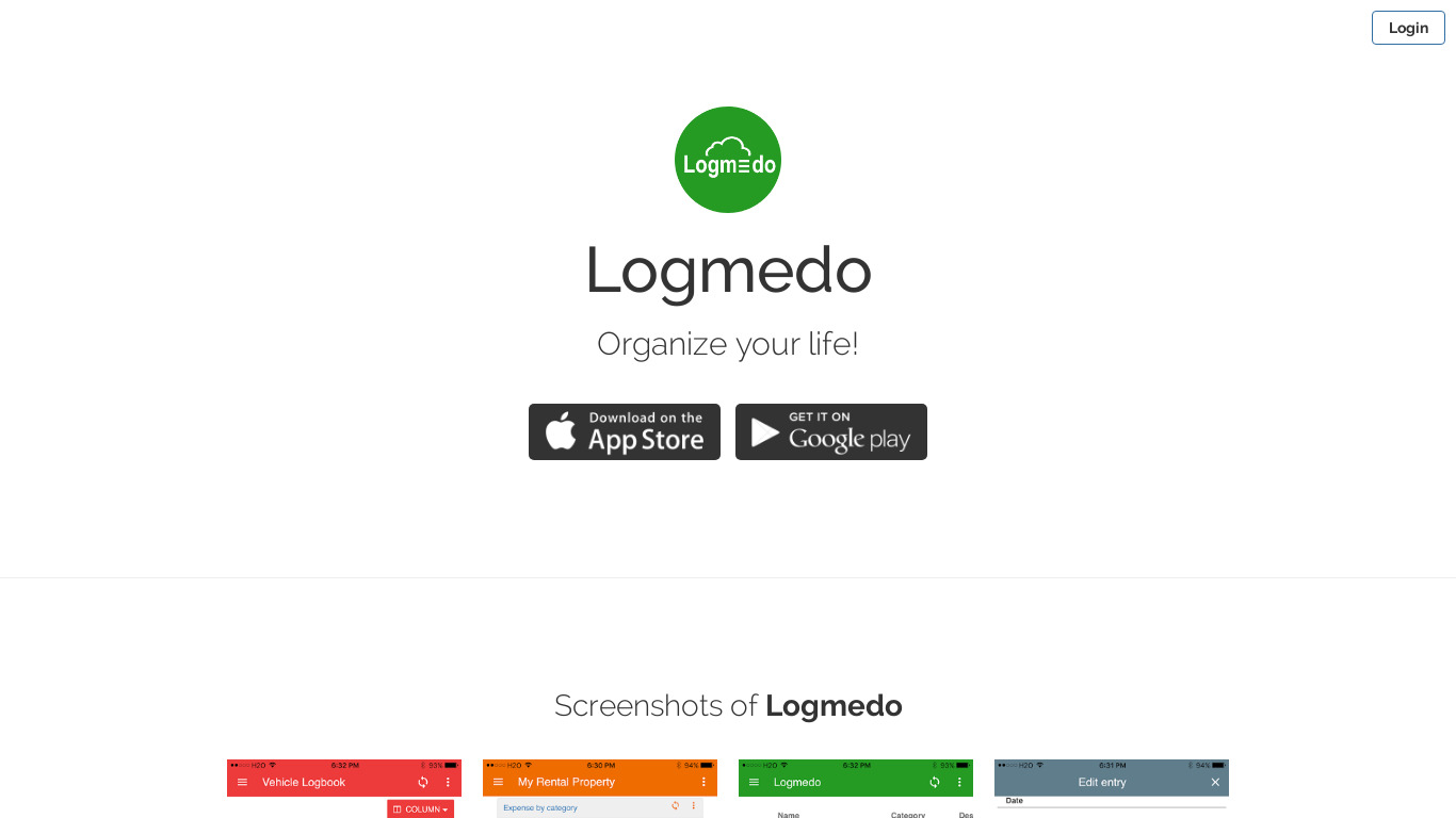 Logmedo Database and Form Builder Landing page
