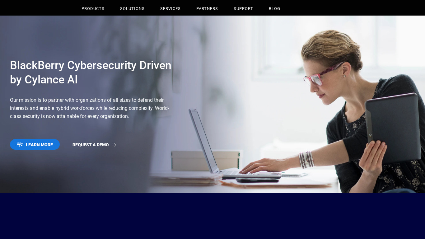 BlackBerry Unified Endpoint Security Landing page
