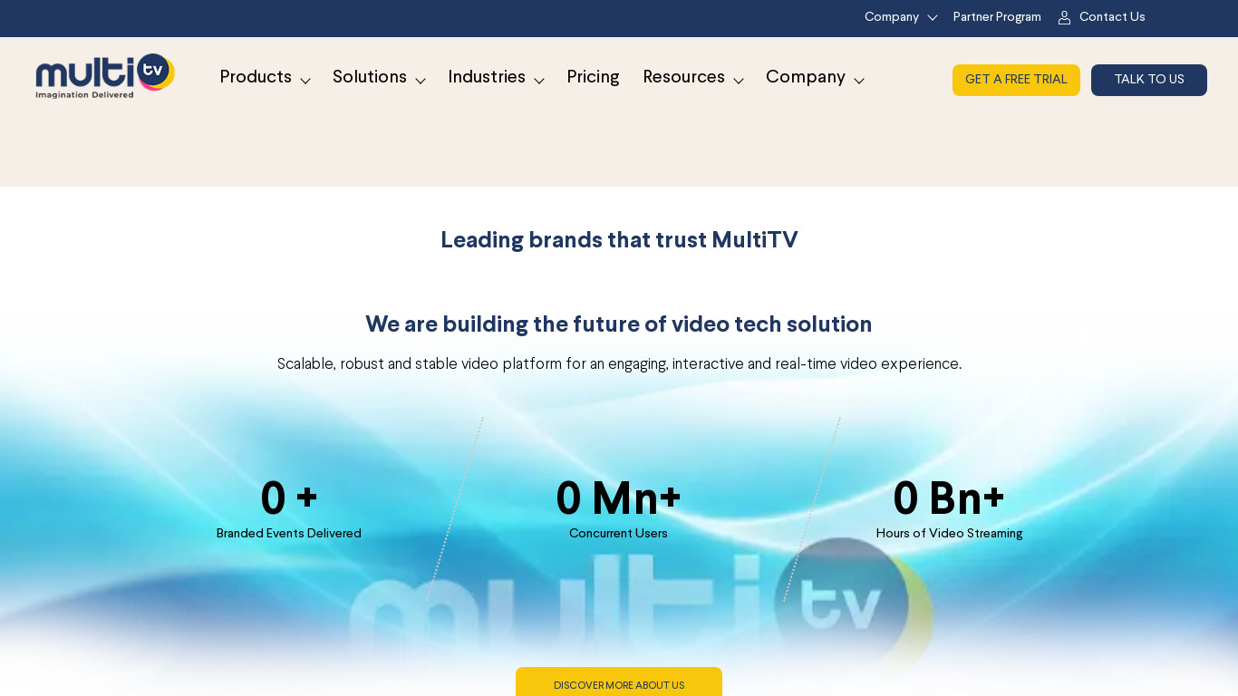 MultiTV Landing page