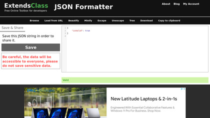 ExtendsClass JSON Formatter image